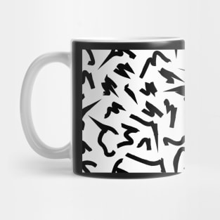 Black and White Retro 80's Eighties Abstract Scribble Mug